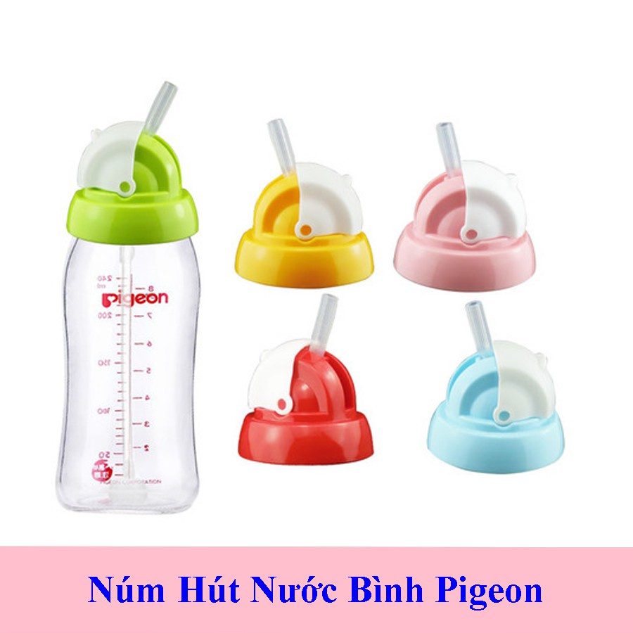 Nắp tập uống nước kèm ống hút cho bình cổ rộng pigeon, Lansino, Toom, Moyuum..