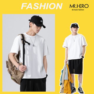 Áo Thun Unisex Áo Phông Trơn Nam Tay Ngắn, Phong cách Hàn Quốc Form Dáng Rộng Hai Màu Đen Trắng AP04