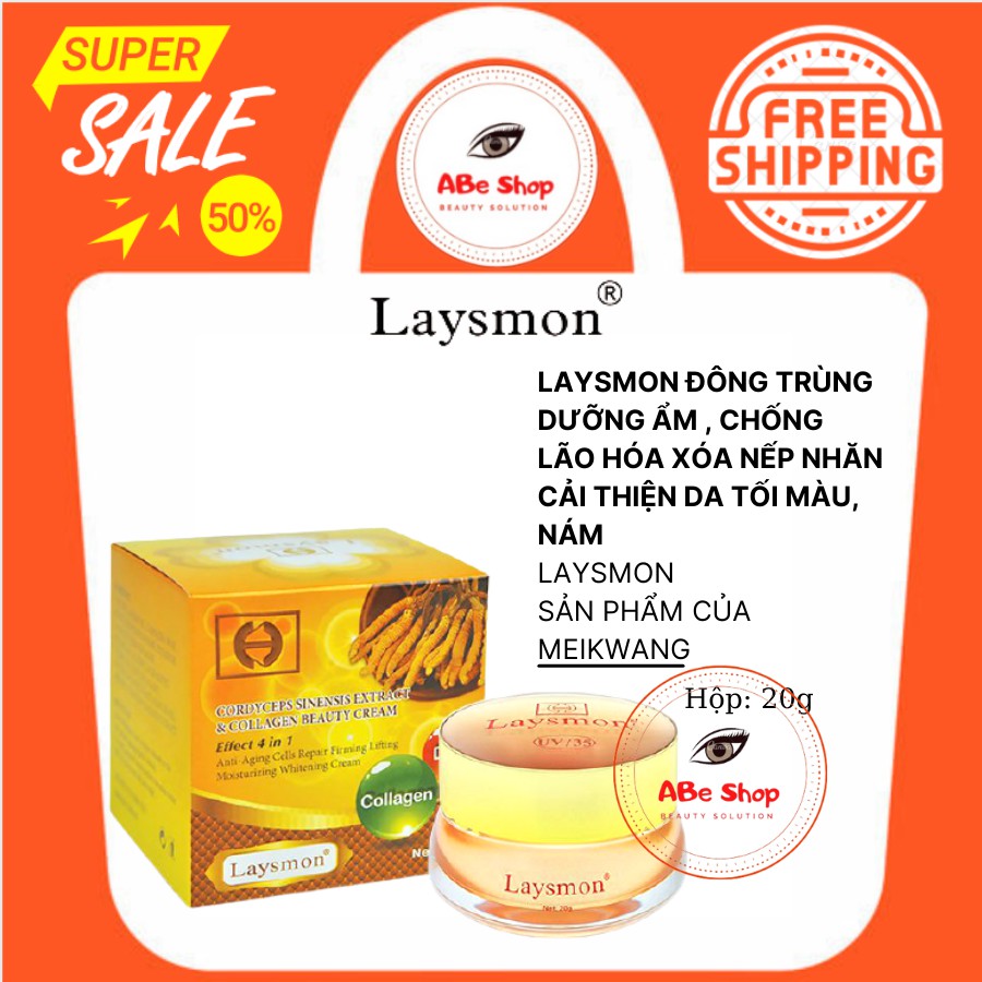 KEM LAYSMON ĐÔNG TRÙNG HẠ THẢO - LAYSMON CORDYCEPS SINESIS EXTRACT AND COLLAGEN BEAUTY CREAM 20G ( hàng chính hãng )