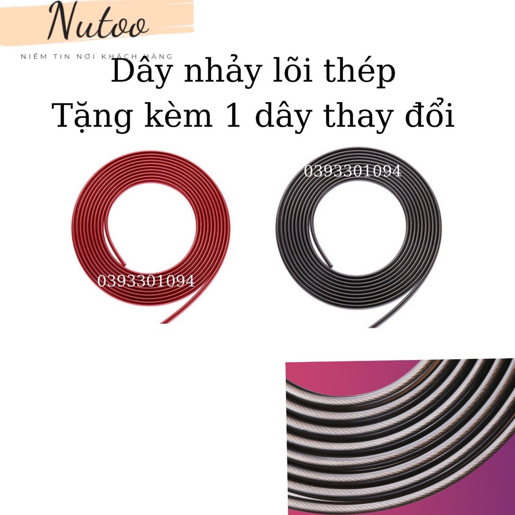 Dây nhảy thể lực Nutoo, dây nhảy lõi thép hỗ trợ tập thể lực cho người muốn tăng cân, giảm cân, tập thể dục