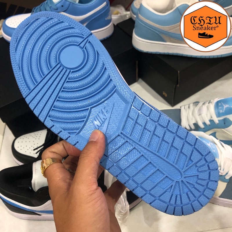 Giày Sneaker nam nữ Jordan cổ thấp xanh dương UNC phiên bản cao cấp giày thể thao Jd1 low xanh Blue