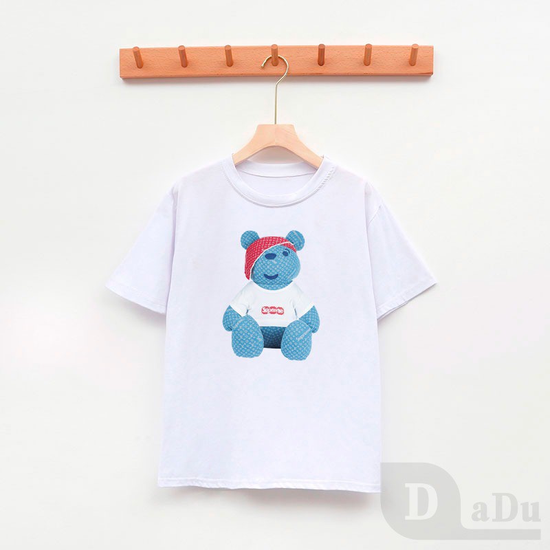 Áo Thun 100% Cotton Dáng Ôm In Họa Tiết Hoạt Hình Phong Cách Hàn Quốc Thời Trang Mùa Hè Cho Nữ Size S-3XL