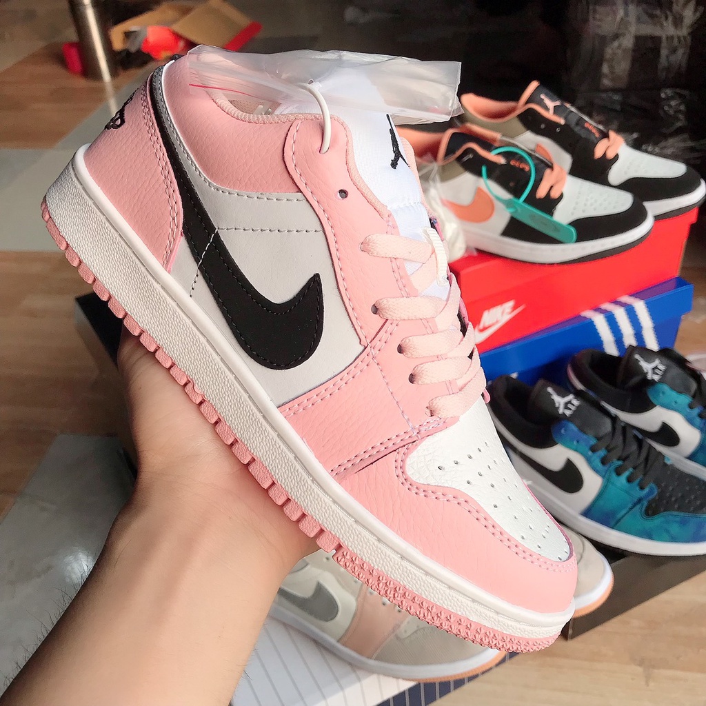 Giày sneaker Mid Hồng Pink Quartz, giày thể thao nữ jordan hồng cao cổ, jd hồng thấp cổ hàng cao cấp size 36-39