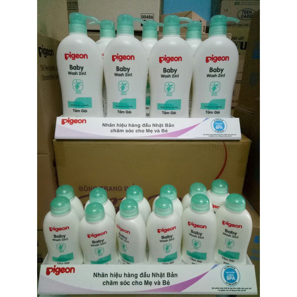 Tắm Gội Pigeon, Sữa tắm gội Toàn Thân Cho Bé 2 in 1 700ml (Mẫu Mới)