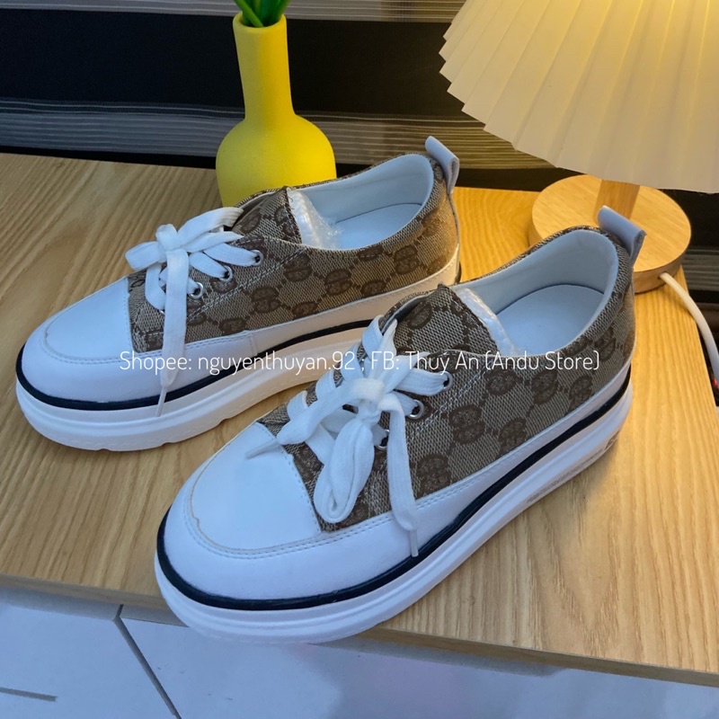 Giày thể thao độn đế hoạ tiết cao 7cm