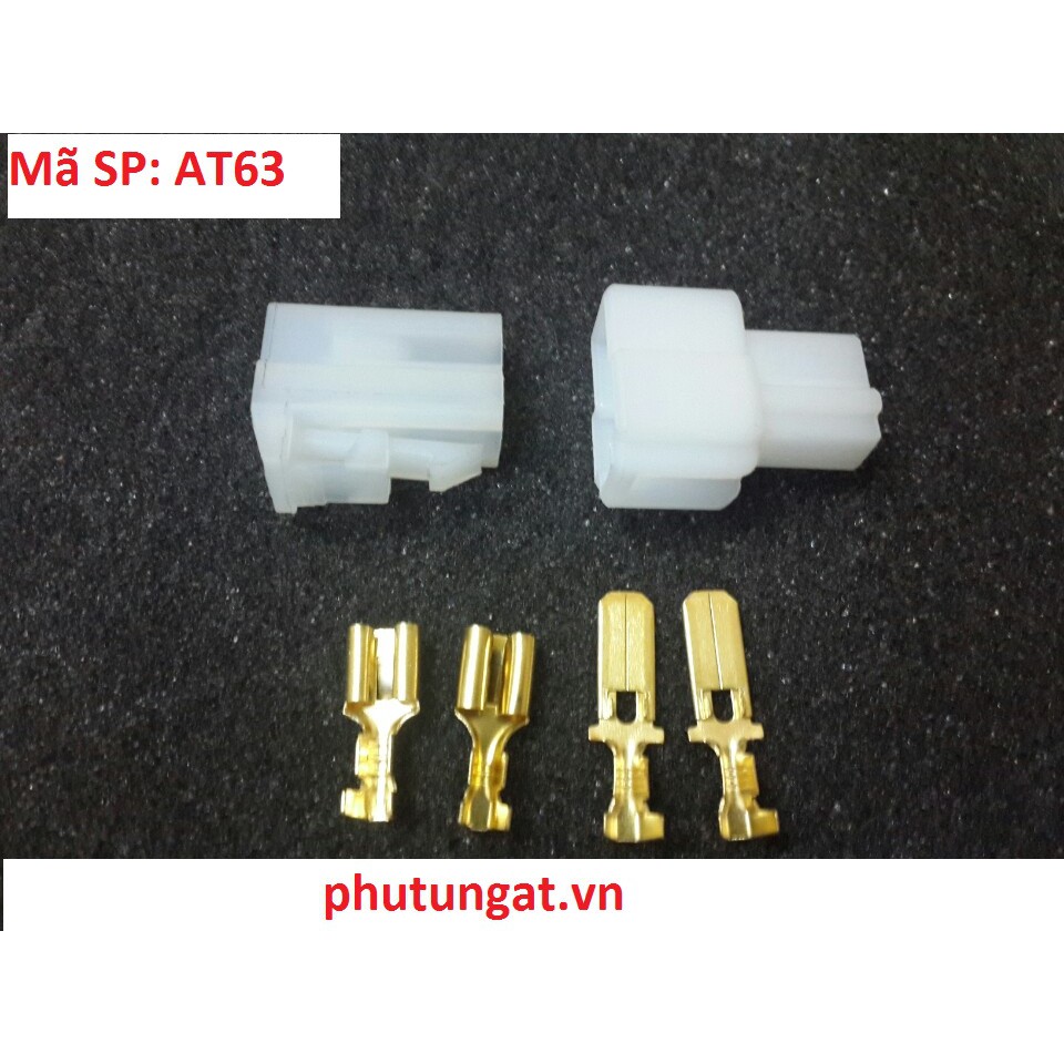Bộ Đầu jack kết nối Bộ Giắc Nhựa 2 lỗ 2P-6.3 - AT63