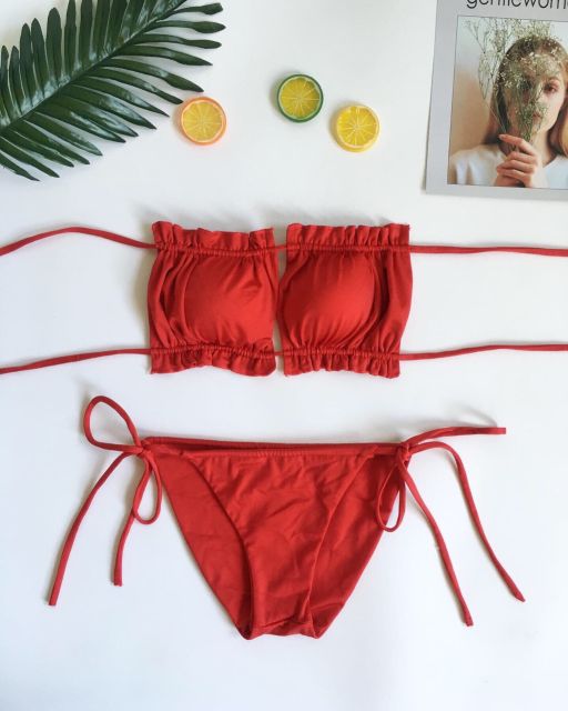 Bikini viền bèo cúp ngang(7 màu) | BigBuy360 - bigbuy360.vn