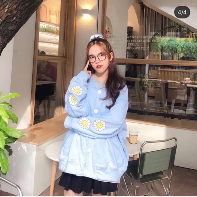 Áo khoác hoa cúc xanh HSU1 | BigBuy360 - bigbuy360.vn
