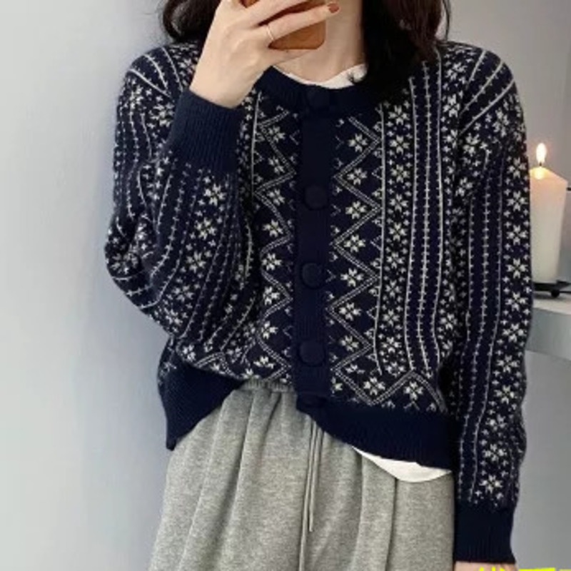Áo khoác cardigan dệt kim màu sắc thời trang giữ ấm cho nữ