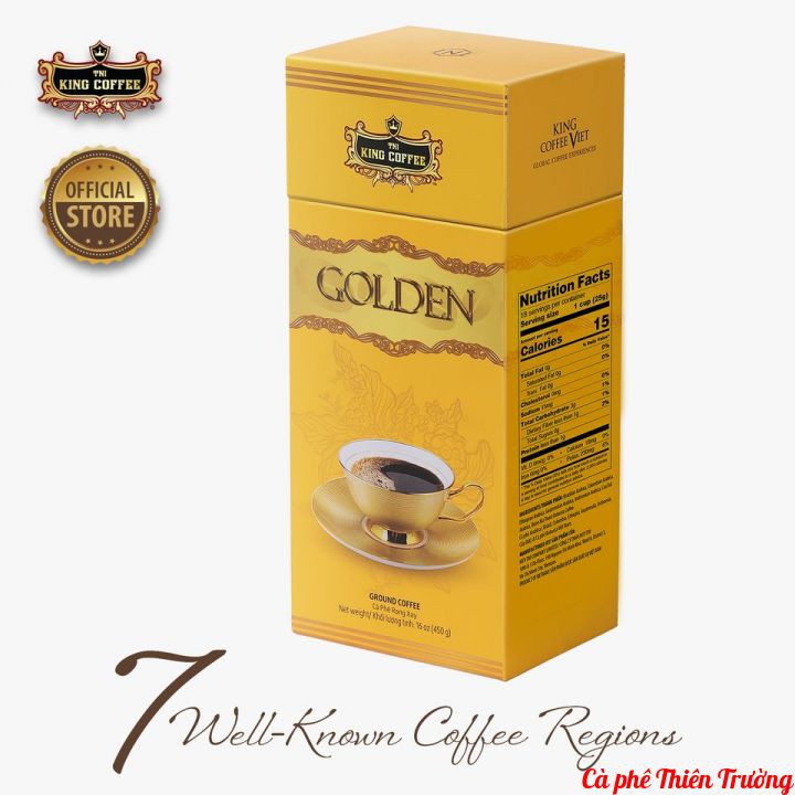 Cà Phê Rang Xay Cao Cấp Golden KING COFFEE🌵🌵SALE GIÁ RẺ🌵🌵 Túi Cao Cấp 225g - Cà Phê Arabica & Cà Phê Robusta Việt Nam