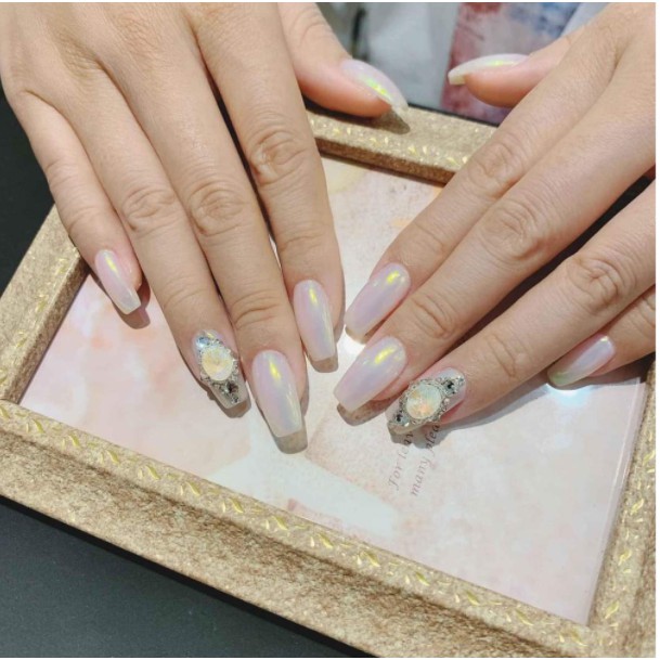 Tráng gương ánh ngọc trai, trang trí móng tay tiện lợi nail