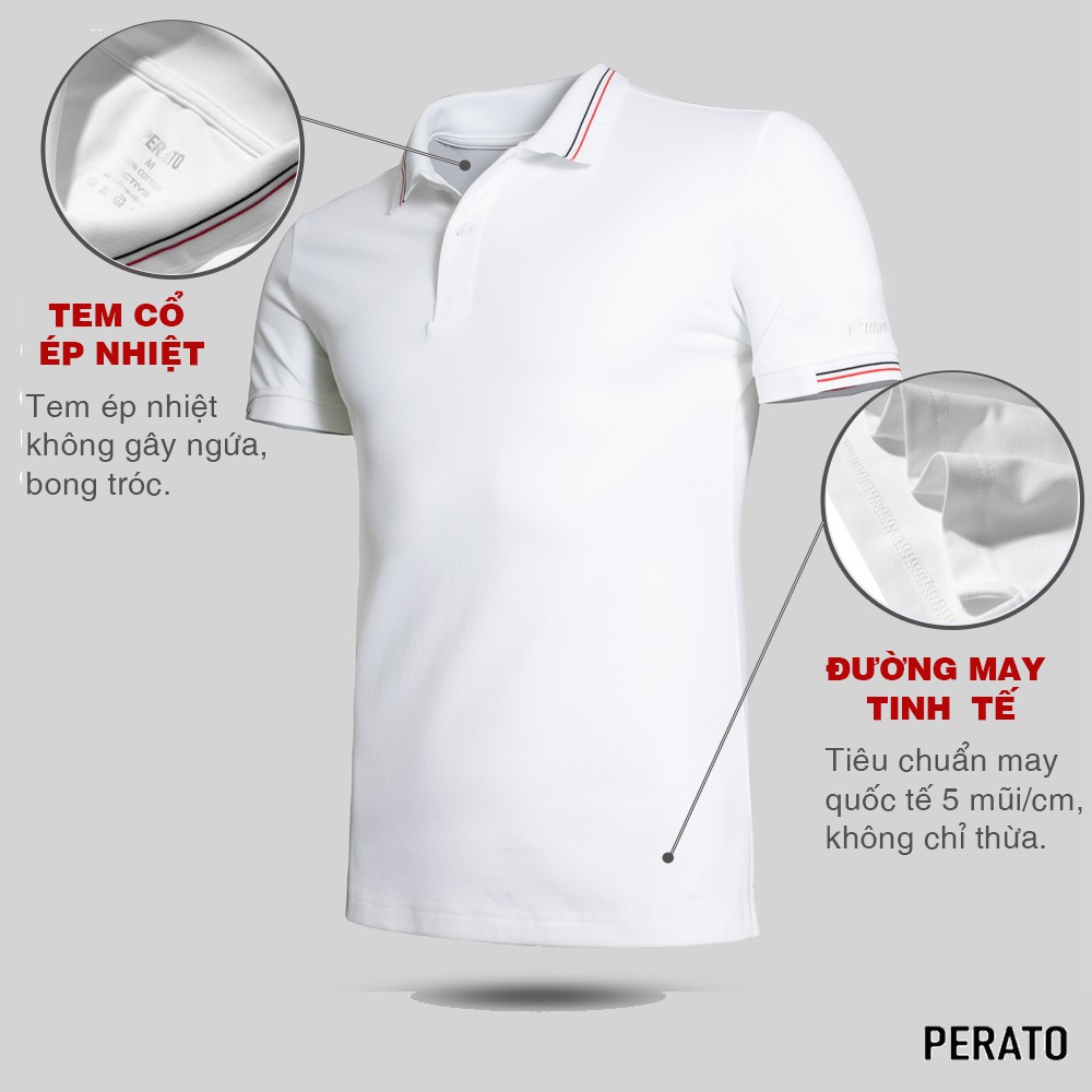 [MUA 2 GIẢM 40K] Áo Polo Nam PERATO (5 Màu), Chất Liệu Cotton Mềm Mại, Co Giãn Thoải Mái, Thấm Hút Tốt | BigBuy360 - bigbuy360.vn