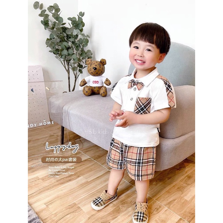 Bộ cổ bẻ tone bbr bé trai