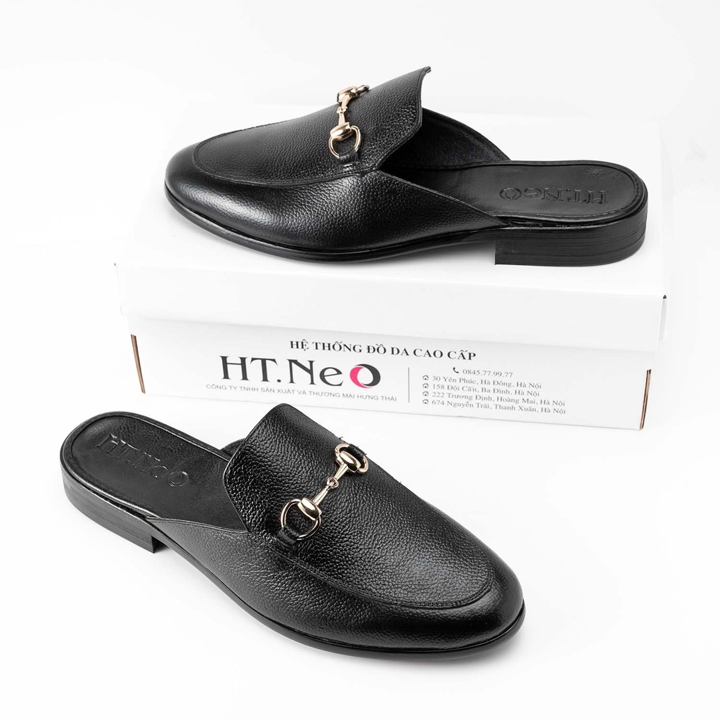 Giày sục nam - Sục nam da HT.NEO Da bò nguyên miếng, Đế phíp gỗ. THIẾT KẾ SANG TRỌNG, LỊCH LÃM, ĐẲNG CẤP PHÁI MẠNH