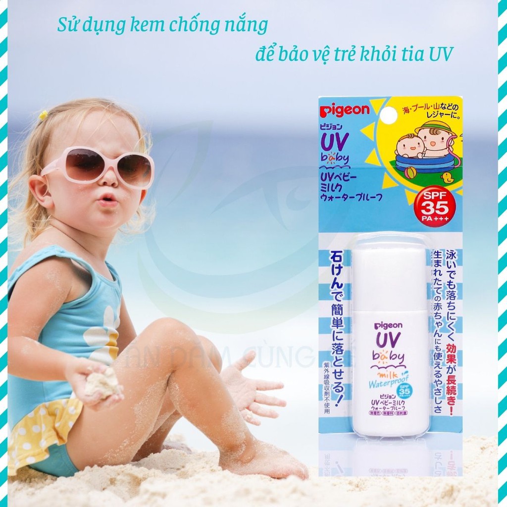 KEM CHỐNG NẮNG PIGEON SPF 50 PA+++,SPF35 PA+++ KEM CHỐNG NẮNG DẠNG SỮA CHỐNG THẤM NƯỚC