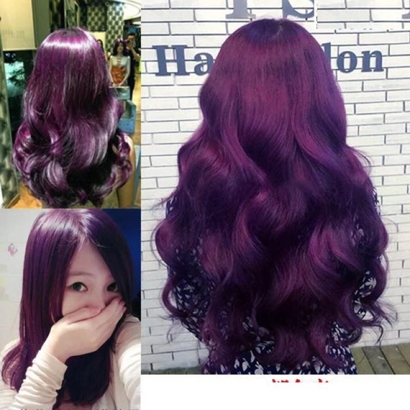 Kem Thuốc Nhuộm Tóc Tại Nhà Màu Tím Nho Đen 4/2 Grape Purple Hair Dye Cream Coloring