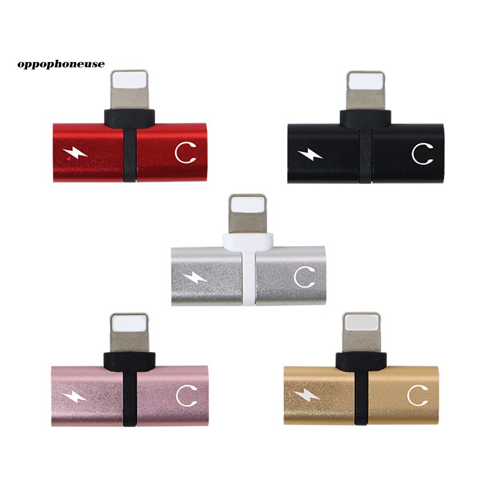 【OPHE】5 in 1 3A Fast Charge Data Transfer Music Dual 8Pin Audio Adapter for iPhone