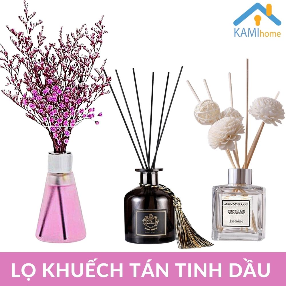 Tinh dầu thơm phòng 50ml dạng Lọ nước hoa khuếch tán bằng que gỗ mây mã 25009