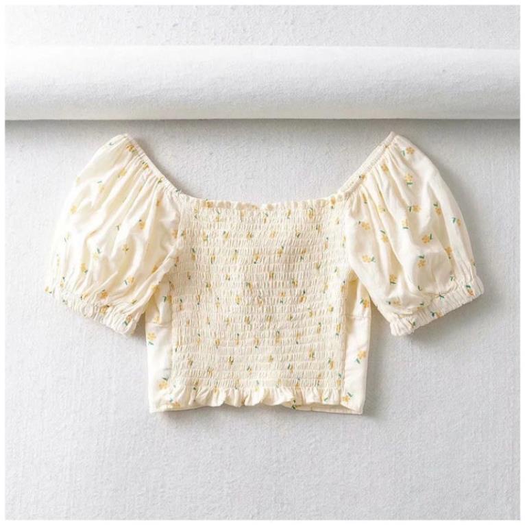 NEW ARRIVALS HÀNG SĂN - ÁO CROTOP HOA NHÍ BO LƯNG KÈM ẢNH THẬT