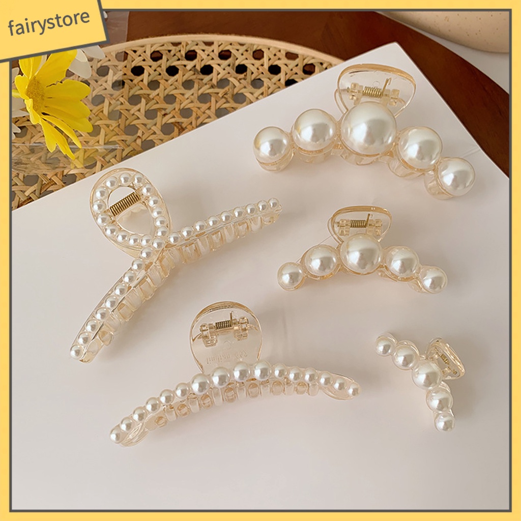 Kẹp tóc càng cua đính ngọc trai nhân tạo thời trang cho nữ