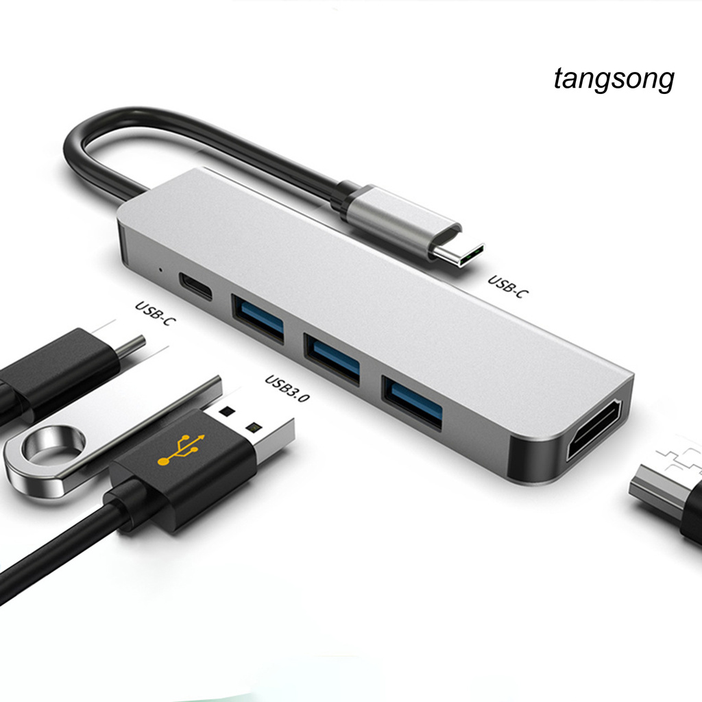 Bộ Chuyển Đổi Ts-5 Trong 1 4k Type-C Sang Hdmi-Compatible Hub Usb 3.0 Cho Máy Tính