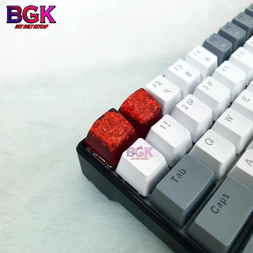 Keycap Lẻ Tinh Thể Đỏ RED Crystal Keycap SA profile ( keycap resin độc lạ )( Keycap Artisan )