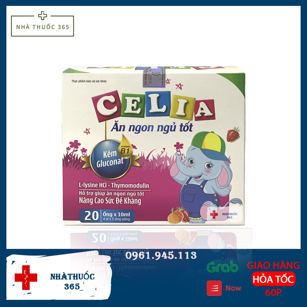 Celia Ăn ngon ngủ tốt bé thông minh, ăn nhiều hơn kích thích bé ăn ngon hơn (Hộp 20 ống )