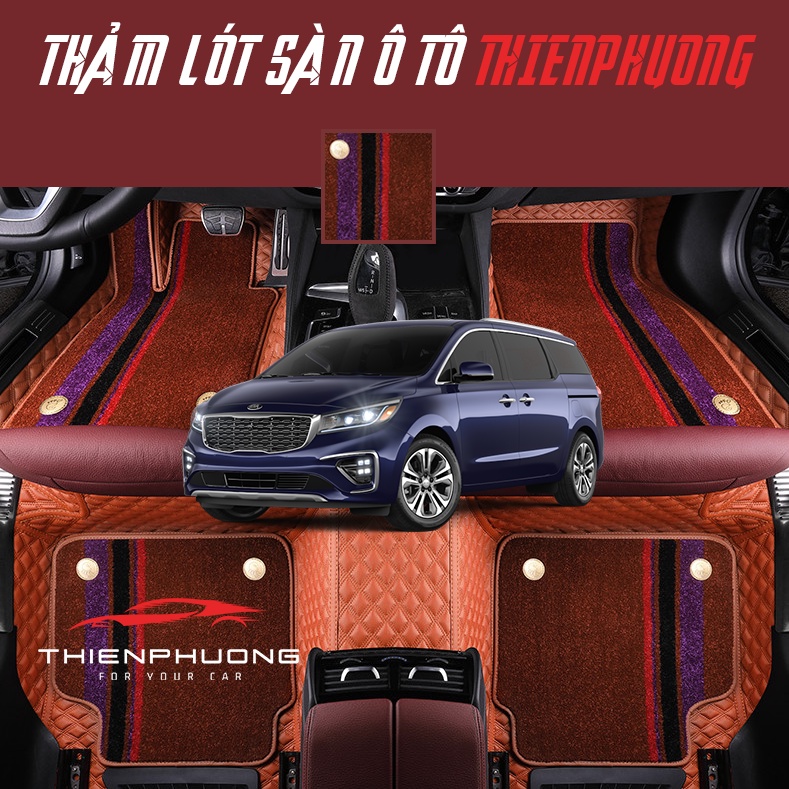 Thảm lót sàn ô tô 6D Kia Sedona, thảm sàn da Nappa cao cấp,không mùi,chống thấm nước