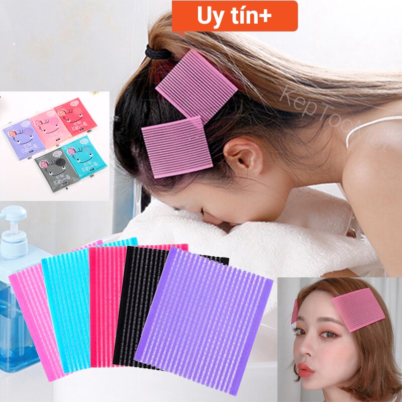 [video thật] Miếng dán giữ tóc mái MD1 túi 2 cái kiểu Hàn Quốc gián dữ màu đen hồng tím xanh đỏ dính tóc mái trang điểm