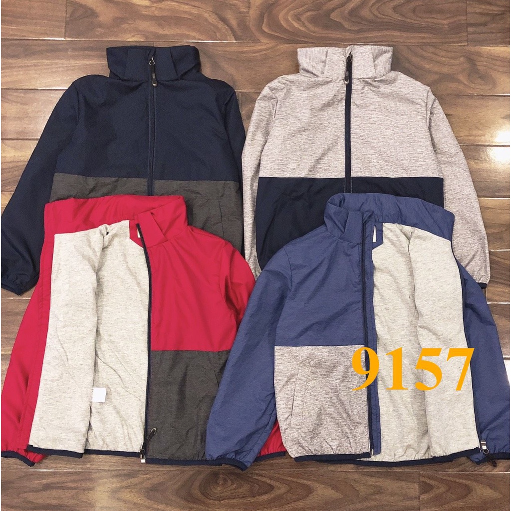 * Mã 9157: Áo gió 2 lớp bé trai dư xịn, VNXK  - Áo phối màu khoẻ khoắn đẹp, lớp ngoài gió chống nước nhẹ