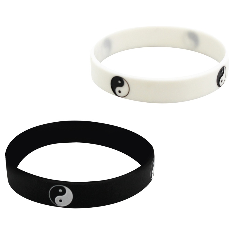 Vòng Tay Âm Dương Bằng Silicon Màu Trắng Đen Cho Nữ