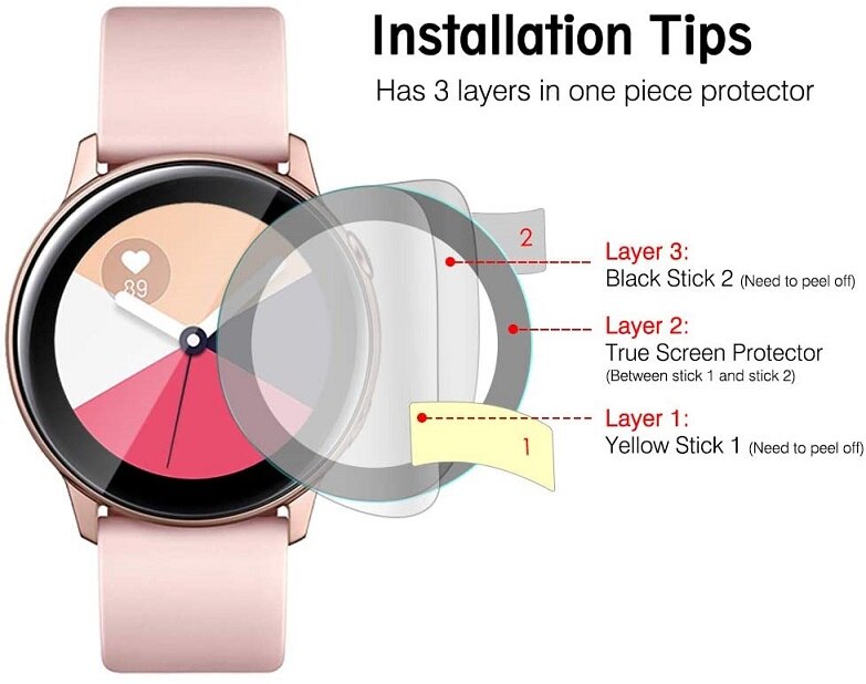 Miếng Dán Bảo Vệ Màn Hình Đồng Hồ Thông Minh Cho Samsung Galaxy Watch Active 2 44mm 40mm