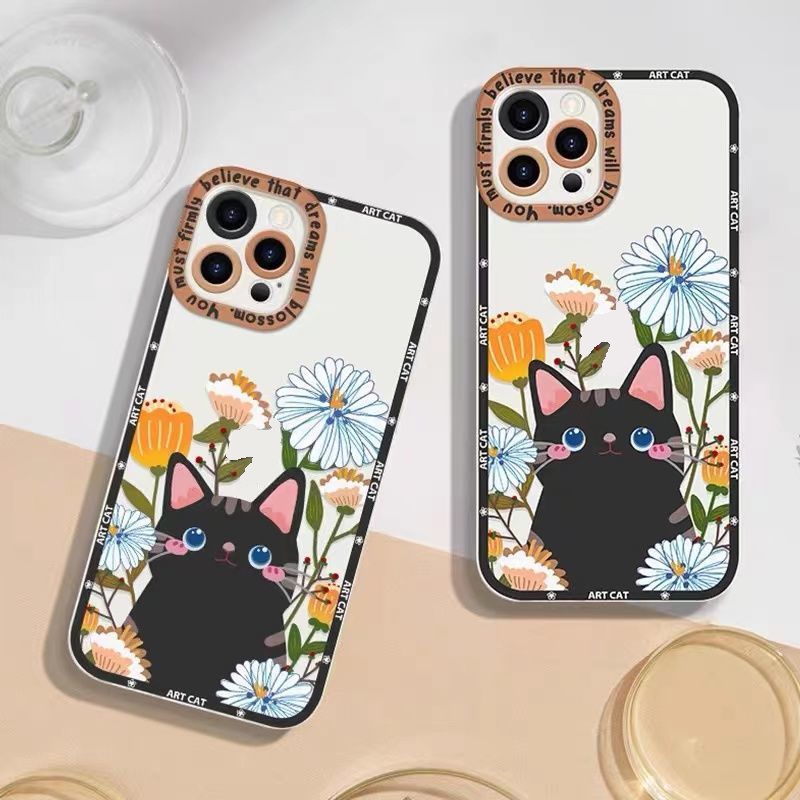 Ốp Điện Thoại TPU Silicon Mềm Trong Suốt Chống Sốc Hình Hoa Cho IPhone 14 13 12 11 Pro XS Max X XR 8 7 6 6S Plus