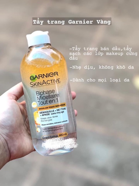 TẨY TRANG GARNIER SKINACTIVE PHÁP 400ml DATE 2023