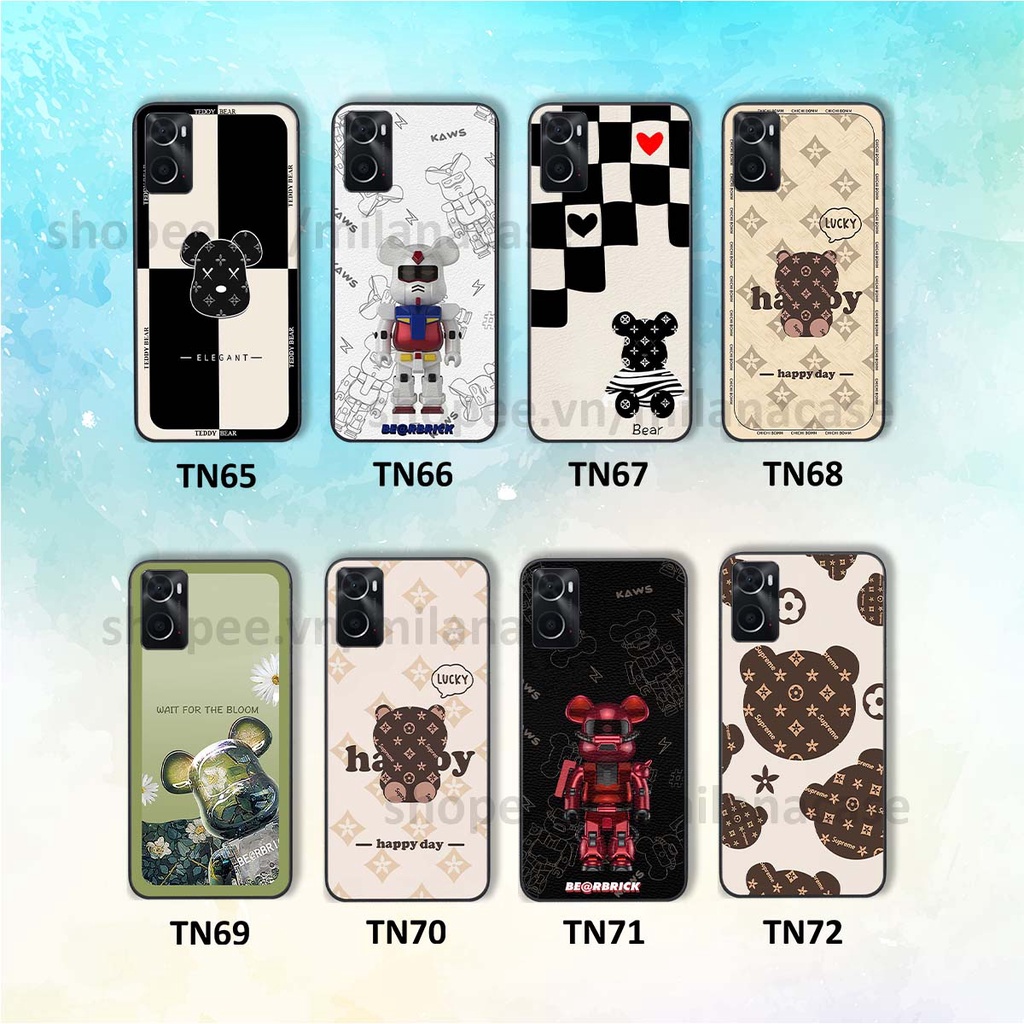 Ốp Oppo A76 gấu be@rBrick gấu Teddy Kaws siêu đẹp, phong cách, cá tính