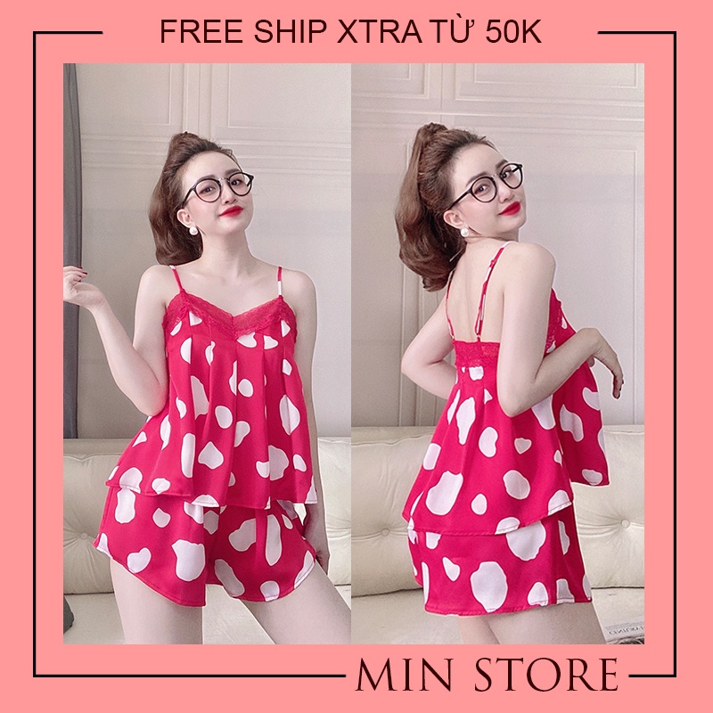 Váy ngủ sexy 2 dây gợi cảm xuyên thấu lụa satin MIN SHOP VN1006 | BigBuy360 - bigbuy360.vn