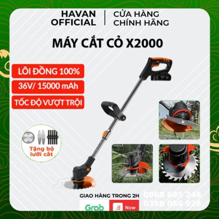 Máy cắt cỏ cầm tay X2000, Máy tỉa cây đa năng nhỏ gọn tích hợp chíp quản lý điện năng thông minh đảm bảo an toàn