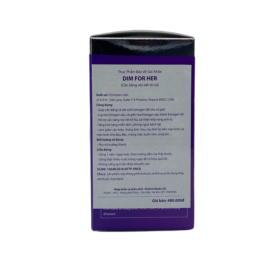 Viên Uống Hỗ Trợ Cân Bằng Nội Tiết Tố Dim For Her Olympian Lab Lọ 30 Viên
