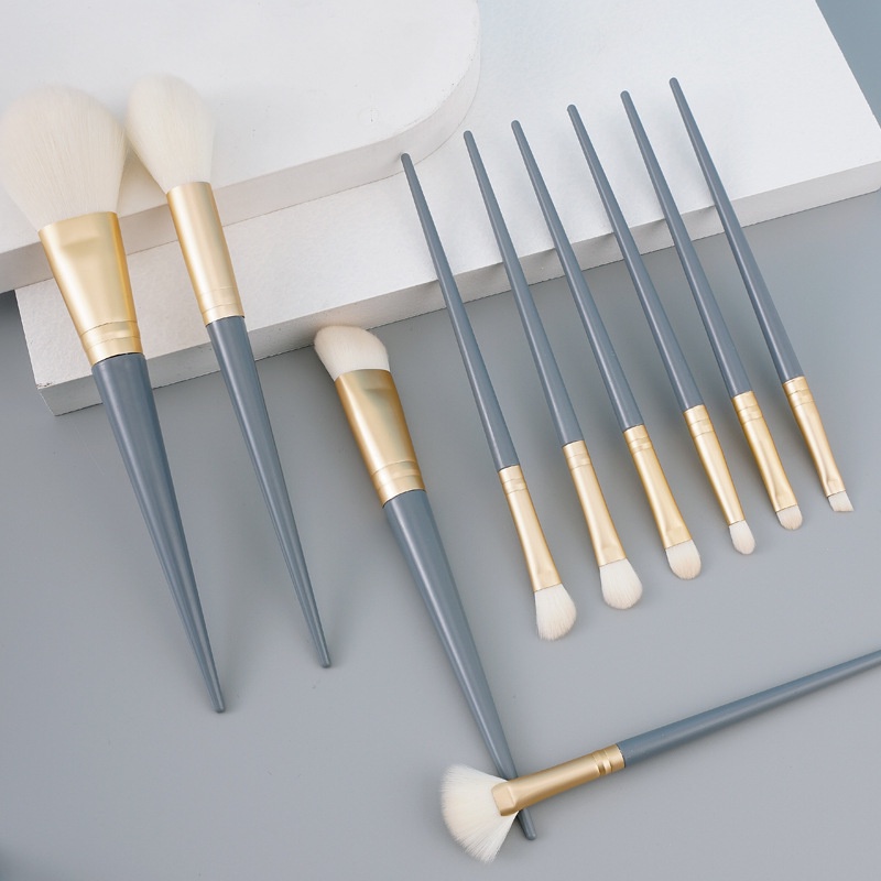 Set 10 Cọ Trang Điểm Phấn Mắt Má Hồng Lông Mềm Chất Lượng Cao