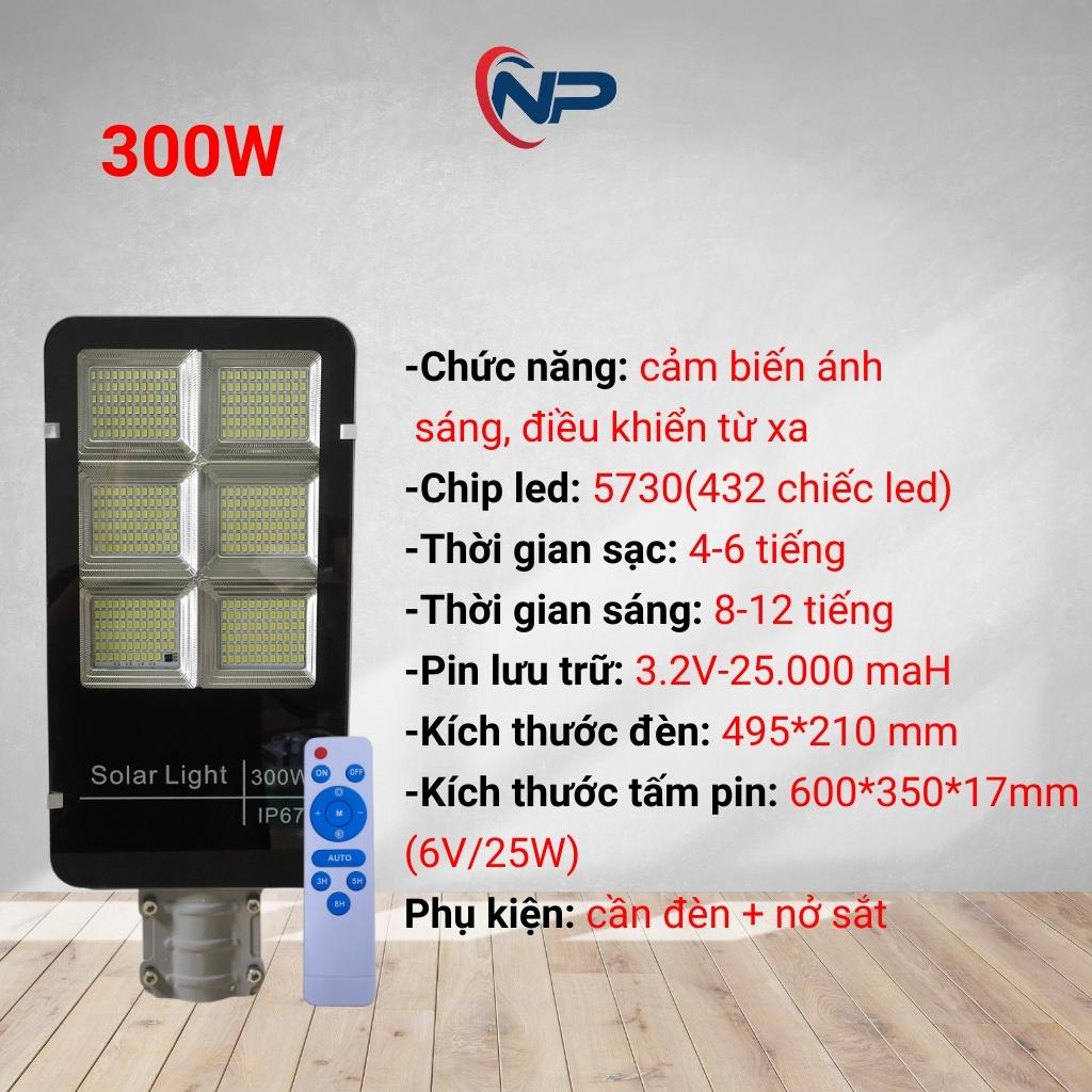 Đèn Năng Lượng Mặt Trời Sân Vườn,Đèn Đường Bàn Chải 200W,300W,500W Có Điều Khiển Từ Xa, Chống Nước IP67