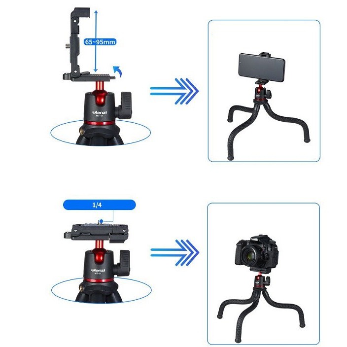 (CÓ SẴN) Tripod bạch tuộc Ulanzi MT-11 hỗ trợ quay phim chụp ảnh cho vlog du lịch, làm clip youtube tiktok dễ dàng