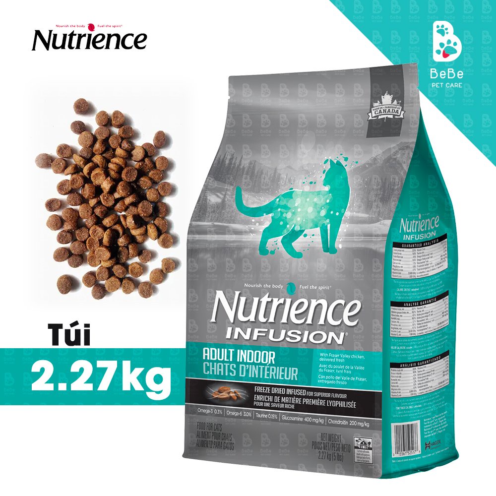 [2.27Kg] Hạt NUTRIENCE Infusion Adult Indoor Cho Mèo Trưởng Thành (Thịt Gà &amp; Rau Củ Tự Nhiên)