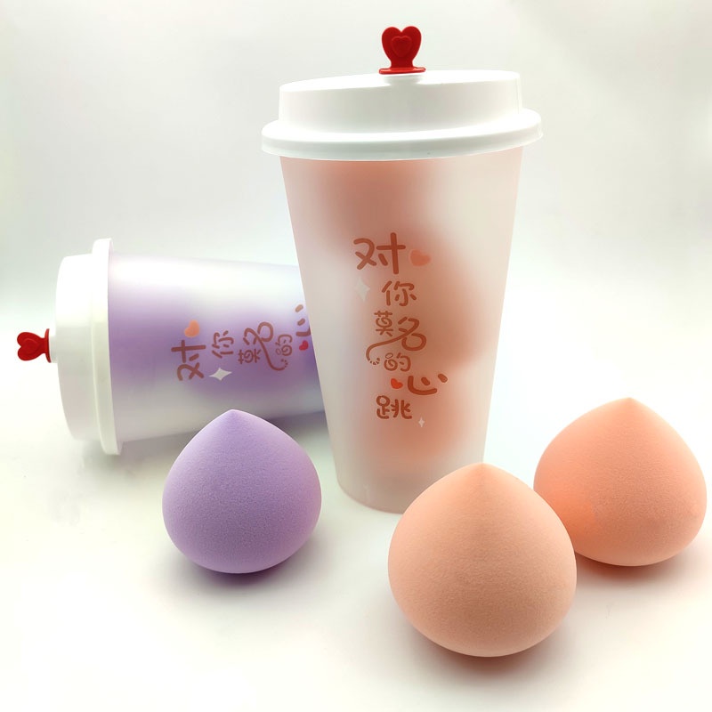 Bông Mút Trang Điểm Mút Tán Kem Nền cốc trà sữa Hình hoạt hình dễ thương xinh xắn BM04