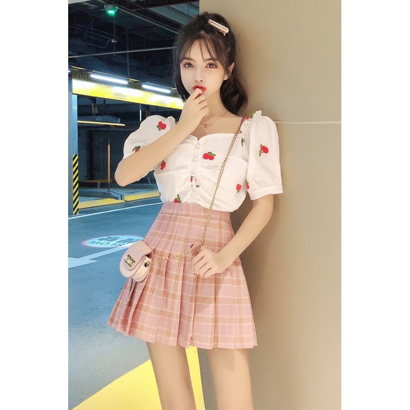 Bộ Áo Sơ Mi Ngắn Tay + Chân Váy Xinh Xắn Dành Cho Nữ 2020 | BigBuy360 - bigbuy360.vn