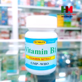 Vitamin B1 màu xanh lọ 100 viên [CHÍNH HÃNG NHÀ THUỐC]