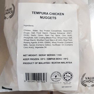 Gà không xương viên chiên giòn Tempura Nugget Chicken 1kg