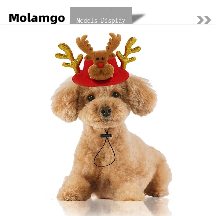 MOLAMGO  cả mũ noel cho mèo ， cả mũ noel  cho chó，Mũ thú cưng phong cách Halloween sáng tạo