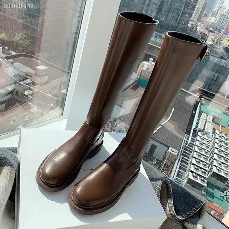 Giày bốt Martin mỏng dài đến đầu gối cỡ lớn phong cách Anh Quốc cho nữ