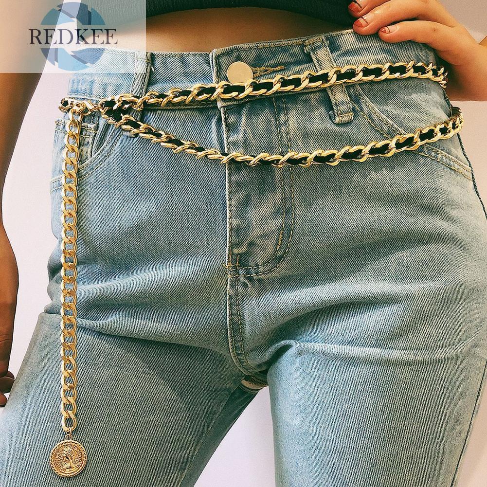 Thắt Lưng Nhiều Lớp Phối Đồng Xu Phong Cách Cổ Điển Thời Trang Cho Nữ