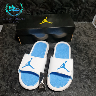 Dép jordan trắng xanh quai dán nam nữ
